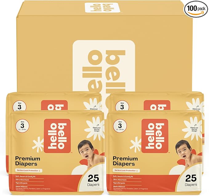 Hello Bello Diapers, Size 3 Flower Child, Hypoallergenic by HelloBello