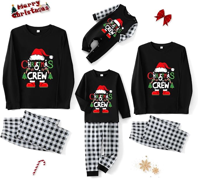 Awoscut Christmas Family Matching Pajamas Christmas Pjs Holiday Nightwear - Image 5