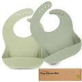 KeaBabies 2-Pack Silicone Baby Bibs by KeaBabies