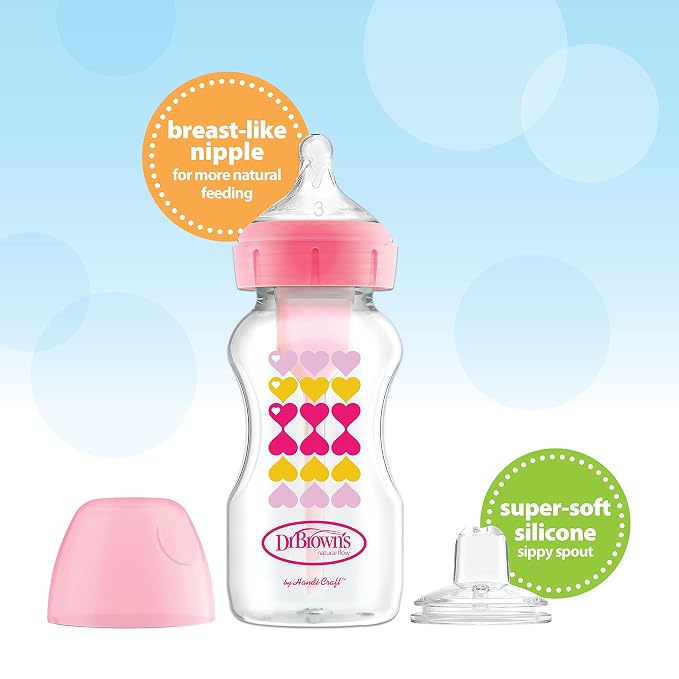 Dr. Brown’s Anti-Colic Options+ Wide-Neck Sippy Bottle Starter Kit, - Image 4