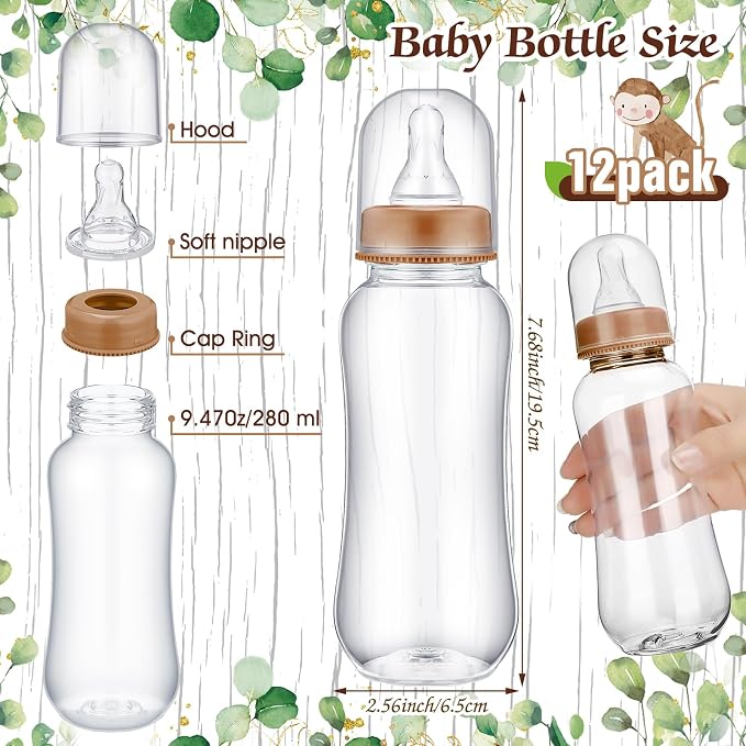 TrelaCo Woodland Animal Cool Baby Shower Games Bottle Chug Sign Wooden Woodland - Image 3