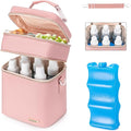 Breastmilk Cooler Bag with Ice Pack Fits 6 Baby Bottles Up to 9 Ounce by BABEYER