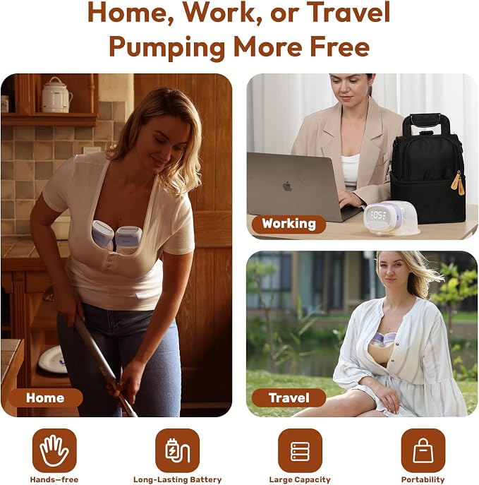 Wearable Breastfeeding Pump Hands Free of Long Battery Life, Portable Electric - Image 6