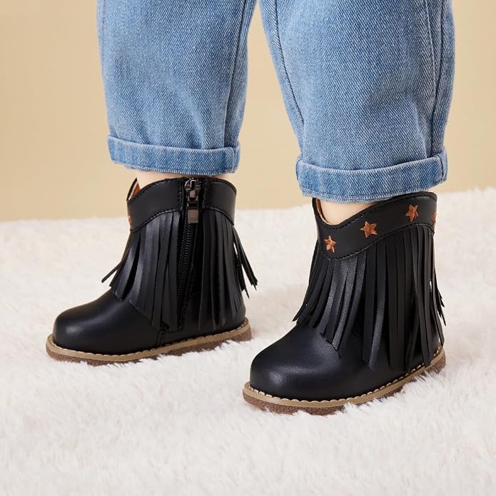 BMCiTYBM Baby Cowboy Cowgirl Boots Infant Western Shoes Boys Girls Round Toe - Image 2