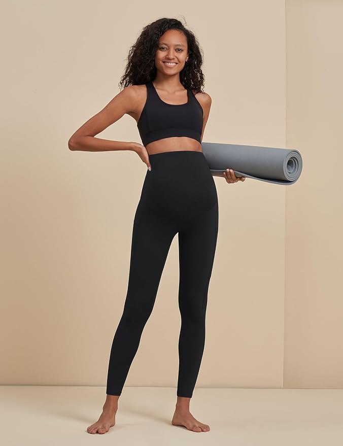 POSHDIVAH 3 Pack Women's Maternity Workout Leggings Over The Belly Pregnancy - Image 4