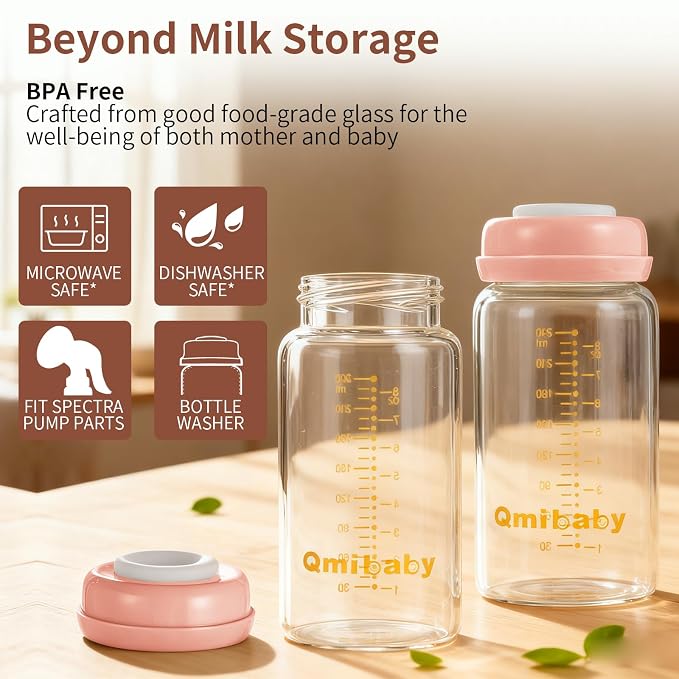 Breast Milk Storage Bottles 240ml 8oz BPA-Free Leak-Proof Natural Baby Bottle - Image 4