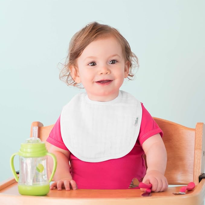 green sprouts Absorbent Organic Cotton Muslin Bibs, 0-12mo Hypoallergenic - Image 4