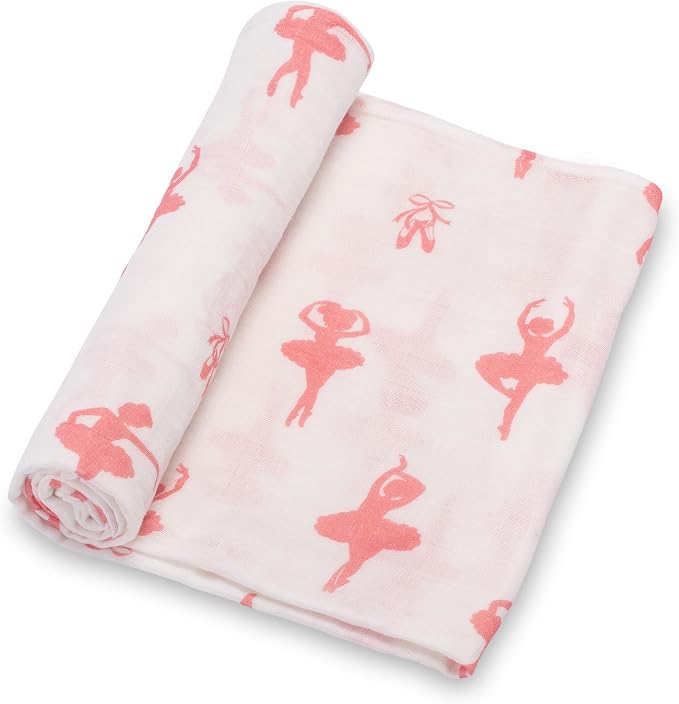 LollyBanks Baby Blanket, 100% Cotton Muslin Swaddle Blankets, Soft Girl Blanket by LollyBanks