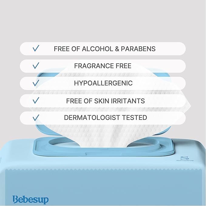 BEBESUP-Korea’s #1 Sensitive Baby Wipes -Hypoallergenic Water-based Unscented - Image 5