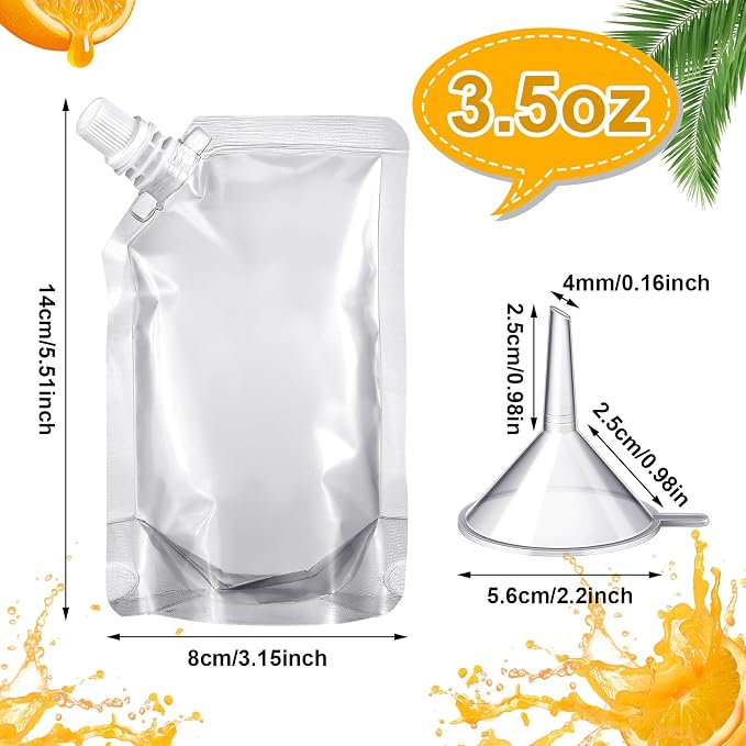 Meanplan 100 Pcs Plastic Pouches Bulk Reusable Squeeze Pouches Clear Plastic - Image 2