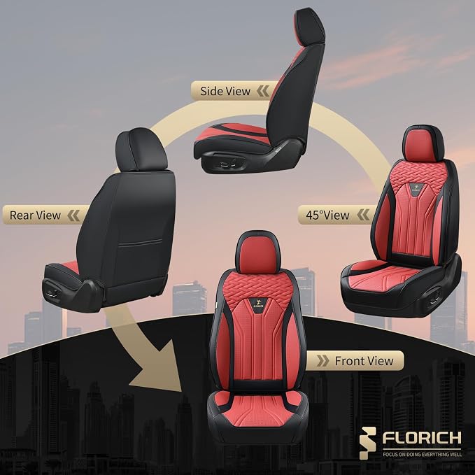 FLORICH Seat Covers for Cars, Waterproof Automotive Seat Covers, Leather Car - Image 4