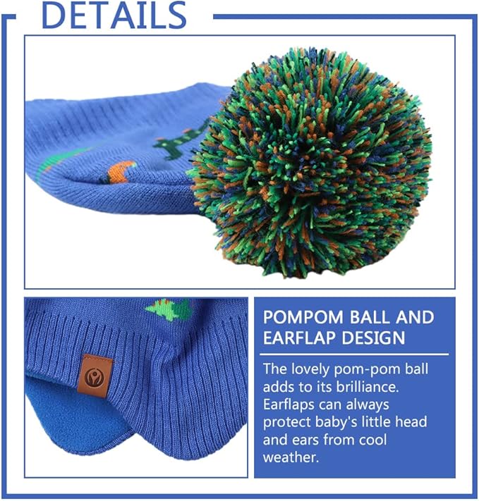 JANGANNSA Knitted Baby Hat Scarf Set Winter Warm Boys Girls Beanie Fleece - Image 7
