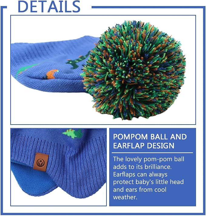 JANGANNSA Knitted Baby Hat Scarf Set Winter Warm Boys Girls Beanie Fleece - Image 7
