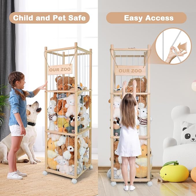 Stuffed Animal Storage, Wood Stuffed Animal Zoo Storage - Image 3