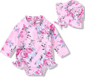 Infant Baby Girl Swimsuit One-Piece Long Sleeve Rash Guard by YOUNGERTREE