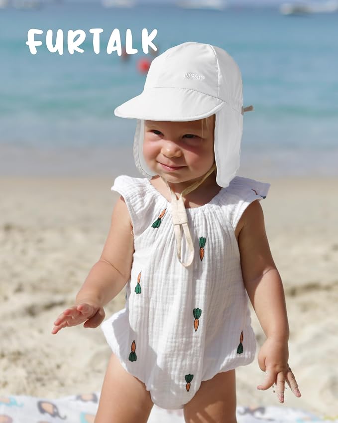 FURTALK Baby Sun Hat Girls and Boys Summer Beach Swim Hat Essentials UPF 50+ - Image 7