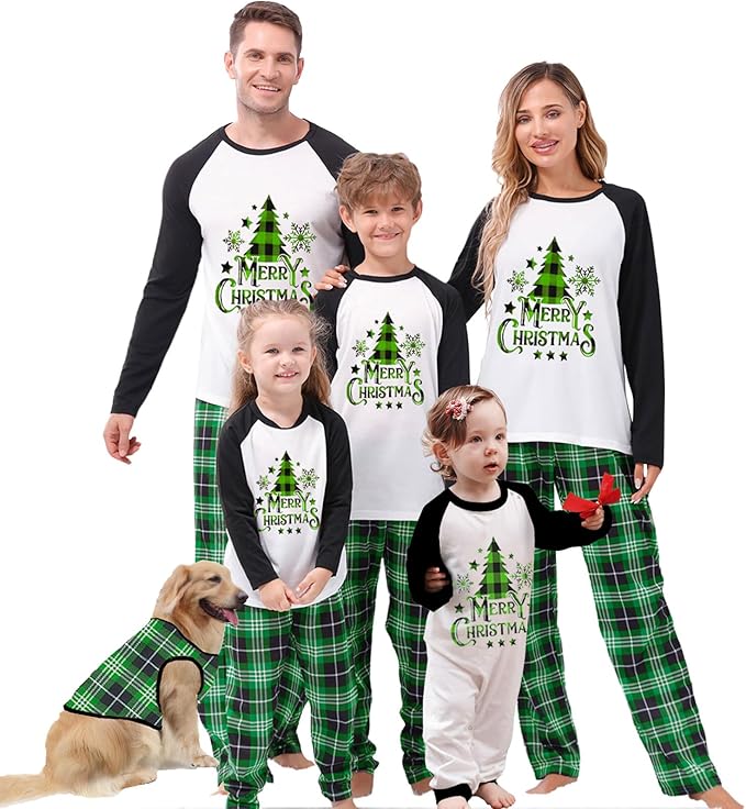 Awoscut Christmas Family Matching Pajamas Christmas Pjs Holiday Nightwear by Awoscut
