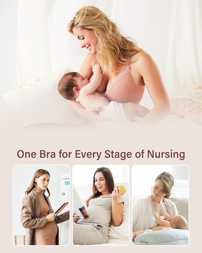 Stelle Lace Nursing Bras for Breastfeeding Seamless Pregnancy Maternity - Image 5