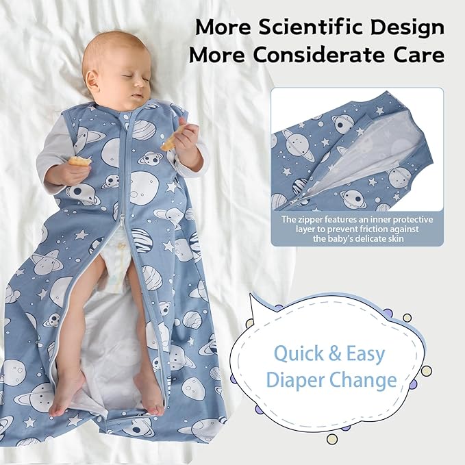 Baby Sleep Sack 6-12 Months, 100% Cotton TOG 0.5 Wearable Blanket - Image 4
