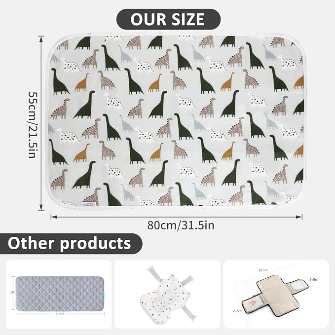 Baby Diaper Changing Pad, 21 5/8" x 31.5" Waterproof Changing Pad Liners - Image 3