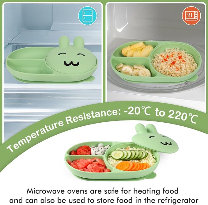 Silicone Baby Plate, Self-feeding of infants after weaning, 100% Food Grade - Image 7