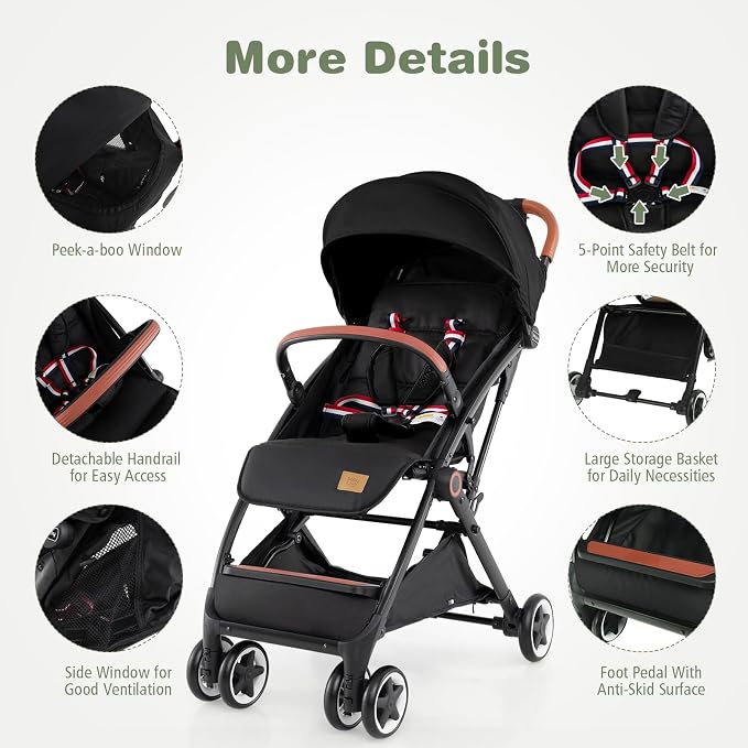 BABY JOY Lightweight Baby Stroller, Compact Toddler Travel Stroller - Image 2