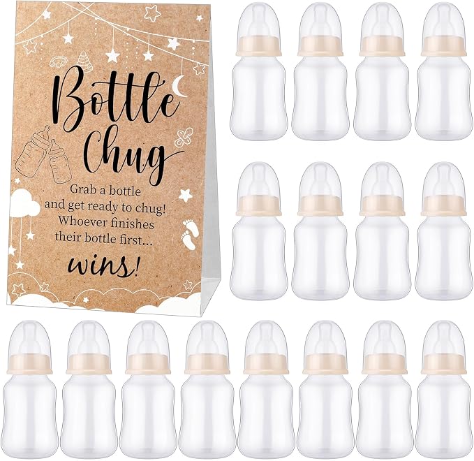TrelaCo Bottle Chug Baby Shower Game 20 Pcs Baby Bottles Shower Favor by TrelaCo