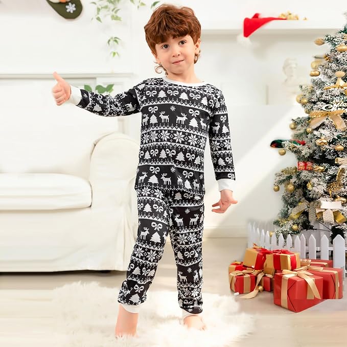 Schbbbta Family Matching Pajamas Holiday Sleepwear Long Sleeve Pjs Sets - Image 7