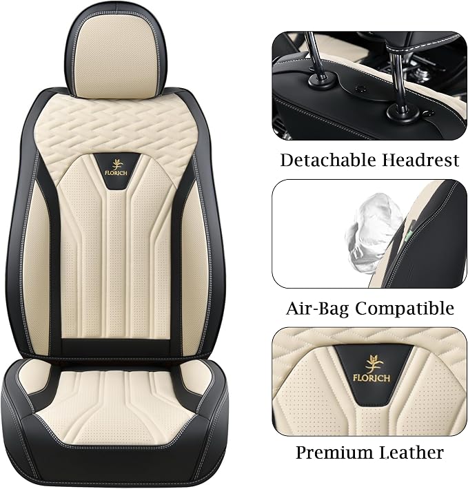 Seat Covers for Cars, Waterproof Seat Covers, Leather Car Seat Covers 2 Pack - Image 3