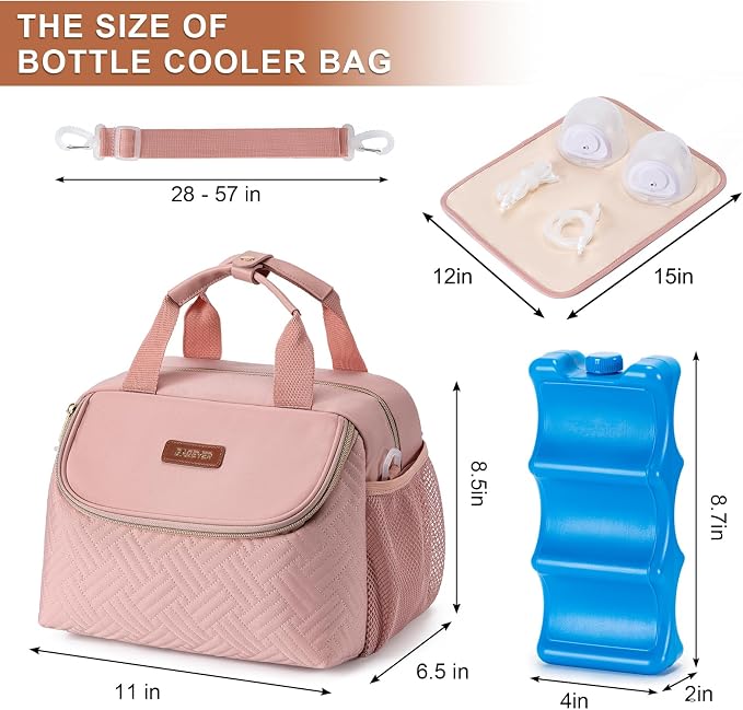 Breastmilk Cooler Bag with Ice Pack Fits 6 Baby Bottles up to 9 Ounce, Wearable - Image 5