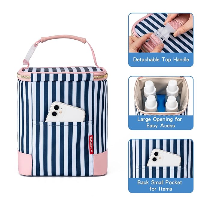 Breastmilk Cooler Bag with Ice Pack Fits 4 Baby Bottles Up to 9 Ounce, Baby - Image 3