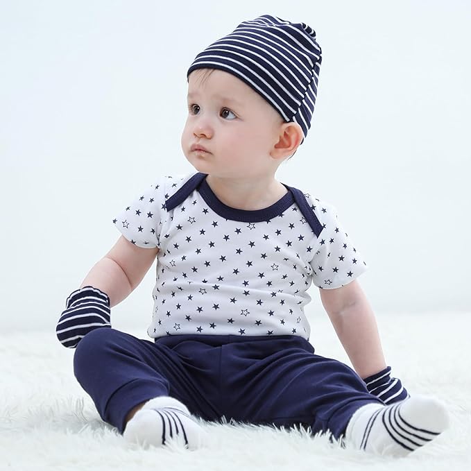 Baby Bodysuit and Pant Set 10-pcs Cotton Soft Newborn Boy Girl Clothes Outfits - Image 5