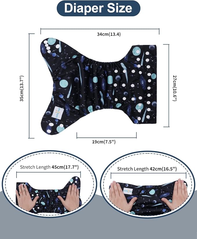 babygoal Reusable Charcoal Cloth Diapers - Image 5