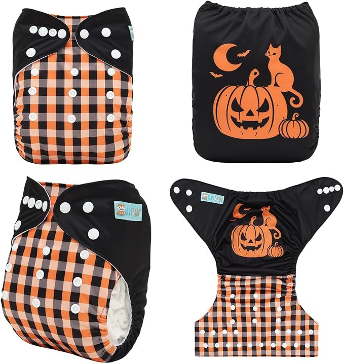 ALVABABY Halloween Baby Cloth Diapers One Size Adjustable Washable Reusable - Image 3
