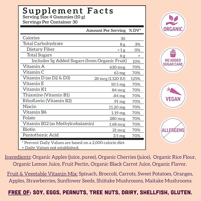 Llama Naturals Multivitamin for Women, Organic Gummies - Image 3