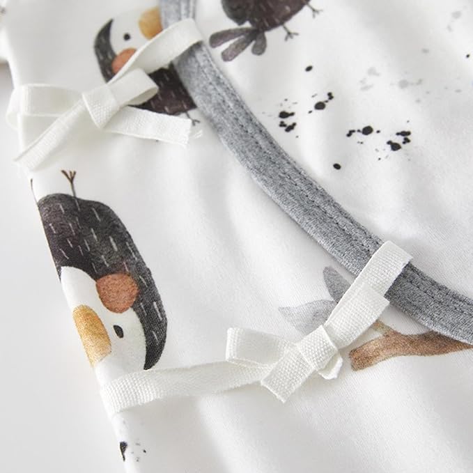 100% Organic Cotton Soft 0-6 Months Unisex Footless Newborn Baby Sleepers - Image 4