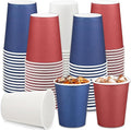URATOT 60 Pieces 4th of July 9 Ounce Disposable Paper Cups Patriotic Blue White by URATOT