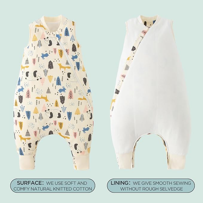 Duomiaomiao 1.5 TOG Toddler Sleep Sack 12-24 Months 100% Cotton Four Season - Image 6