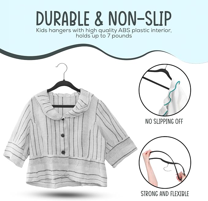 25 Premium Kids Velvet Hangers - Image 8