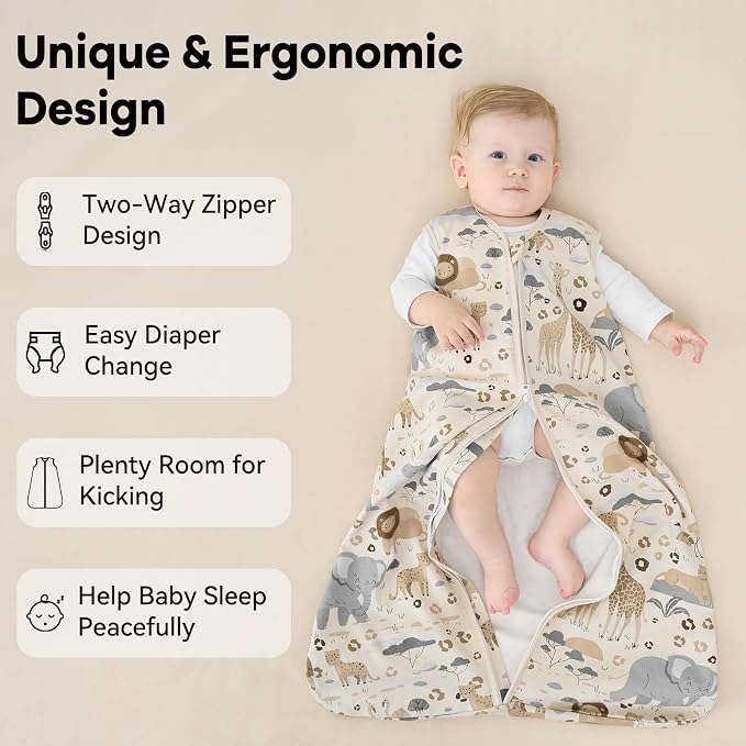 Baby Sleep Sack 12-18 Months 1.0 Tog Baby Wearable Blanket 100% Cotton Sleeping - Image 4