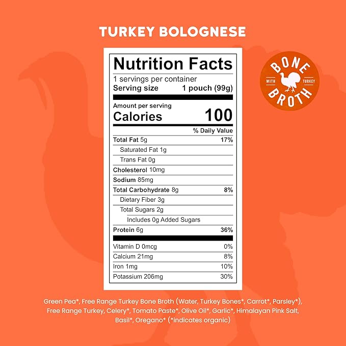 Serenity Kids 7+ Month Turkey Bolognese Bone Broth Baby Food Puree - Image 2