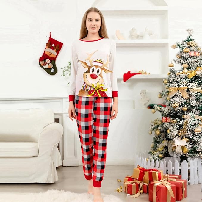Schbbbta Family Matching Pajamas Holiday Sleepwear Long Sleeve Pjs Sets - Image 3