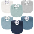Konssy 6-Pack Muslin Baby Bibs for Boys & Girls, Soft Cotton Absorbent Bandana by Konssy