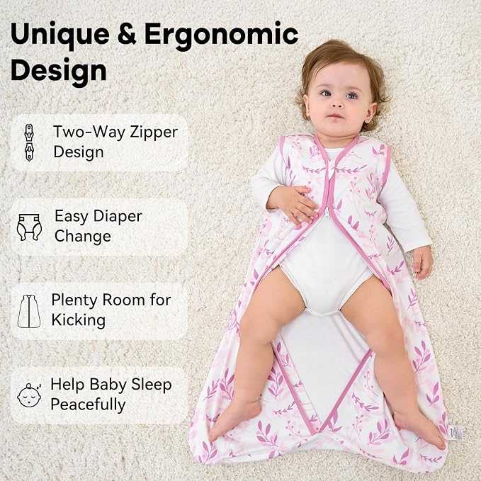 Baby Sleep Sack 0-6 Months 1.0 Tog Baby Wearable Blanket 100% Cotton Sleeping - Image 4