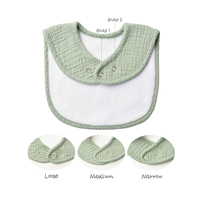 Konssy Muslin Baby Bibs 8 Pack Baby Bandana Drool Bibs Cotton - Image 2