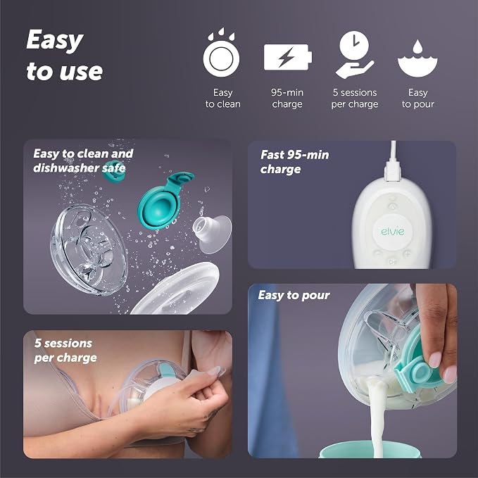 Elvie Stride 2 Hospital-Grade, App-Controlled Single Breast Pump - Image 6