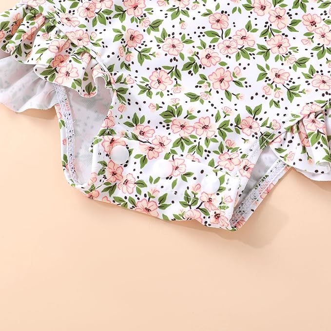 Infant Baby Girl Swimsuit One-Piece Long Sleeve Rash Guard - Image 6