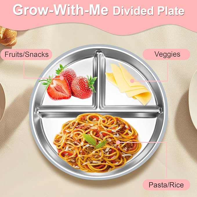 Bella's Friends Stainless Steel Kids Plates 8" Suction Plate - Image 6