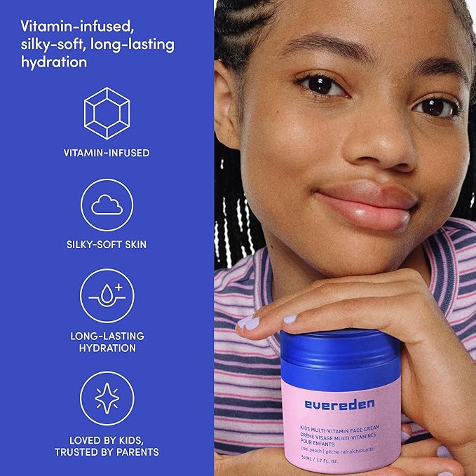 Evereden Kids Face Cream: Cool Peach, 1.7 oz. | Face Lotion | Clean and - Image 7