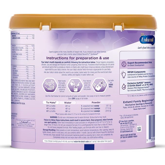 Enfamil NeuroPro Gentlease for easing Fussiness, Spit-up in 24 Hrs, Smaller - Image 12